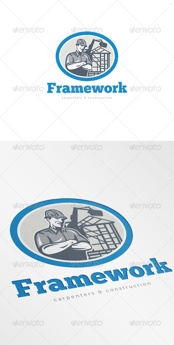 Framework Carpenters and Construction Logo - Humans Logo Templates