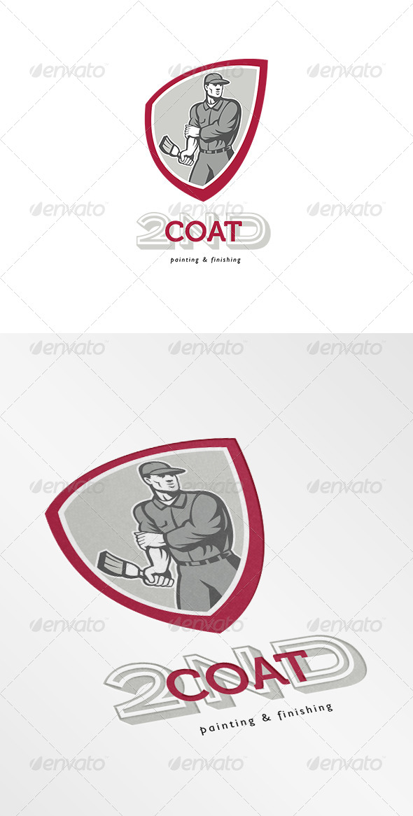 Second Coat Painting and Finishing Logo - Humans Logo Templates
