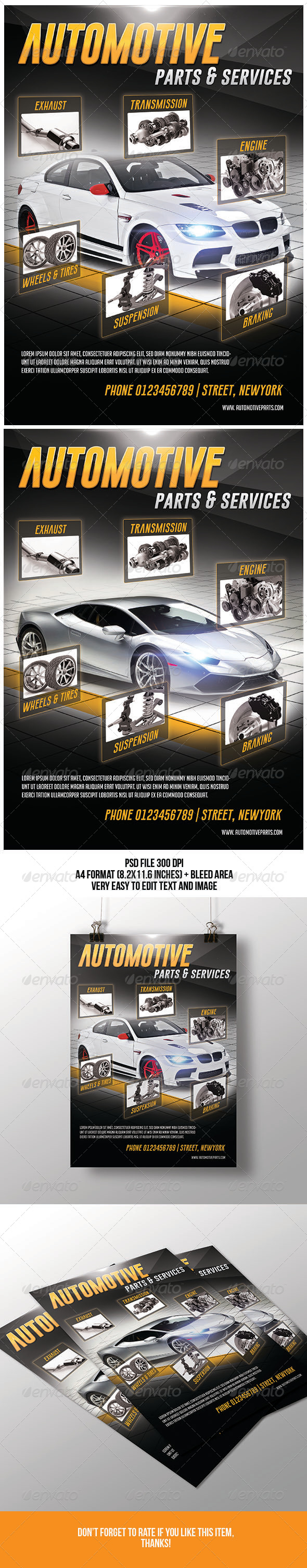 Automotive Parts & Services Flyer - Corporate Flyers