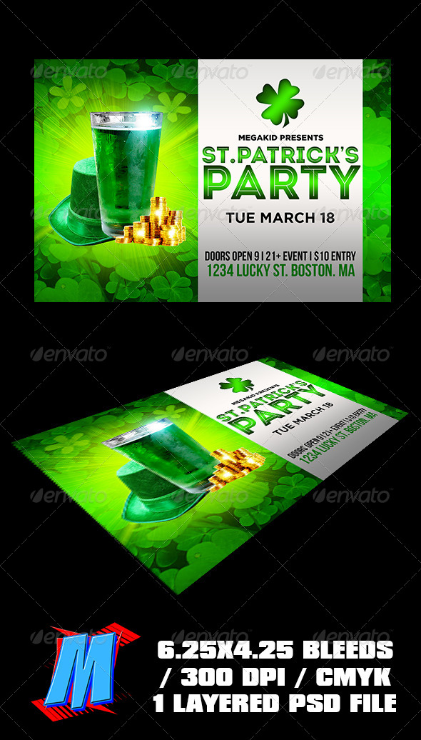 St Patricks Party Flyer Template - Clubs & Parties Events