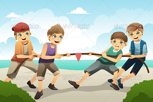 Kids in Tug of War - Sports/Activity Conceptual