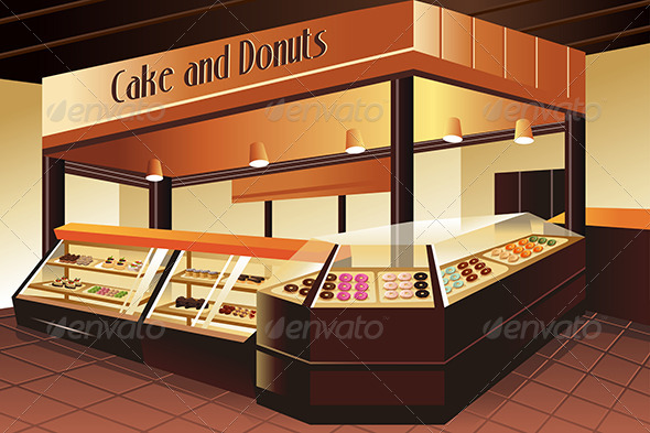 Grocery Store: Cake and Donuts Section - Retail Commercial / Shopping