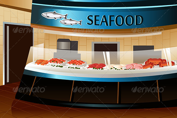 Grocery Store: Seafood Section - Retail Commercial / Shopping