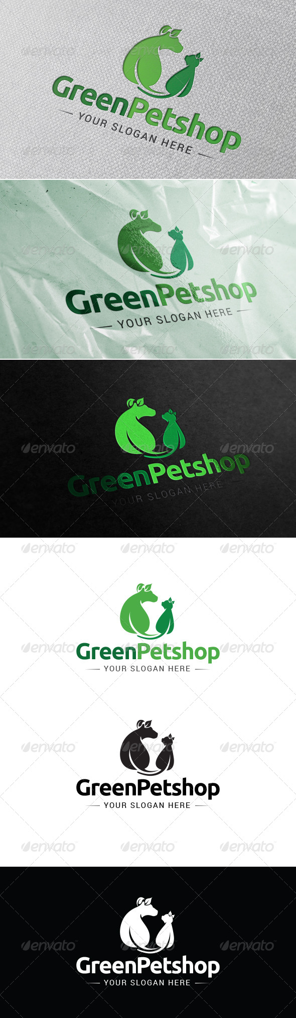 Green Petshop Logo Template - Animals Logo Templates