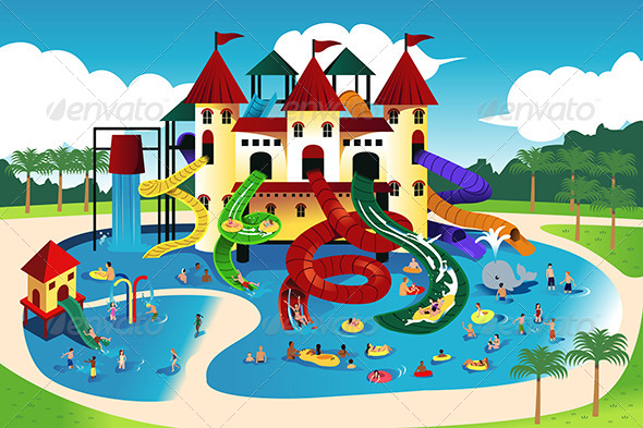 People Going to Water Park - Sports/Activity Conceptual