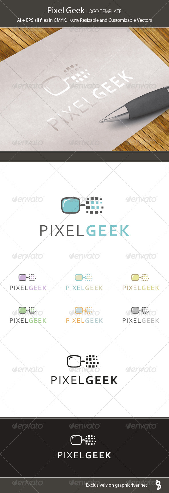 Pixel Geek - Logo Template - Abstract Logo Templates