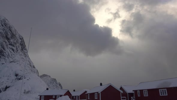 Winter Clouds Thicken over Norwegian Houses
