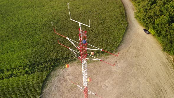 Aerial view of a Eddy Covariance Tower alt