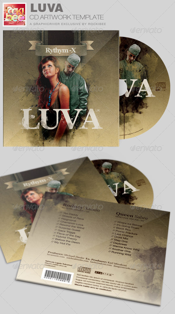 Luva Album Release CD Artwork Template - CD & DVD Artwork Print Templates