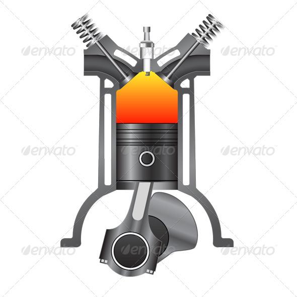 Four Stroke Engine-Compression - Man-made Objects Objects