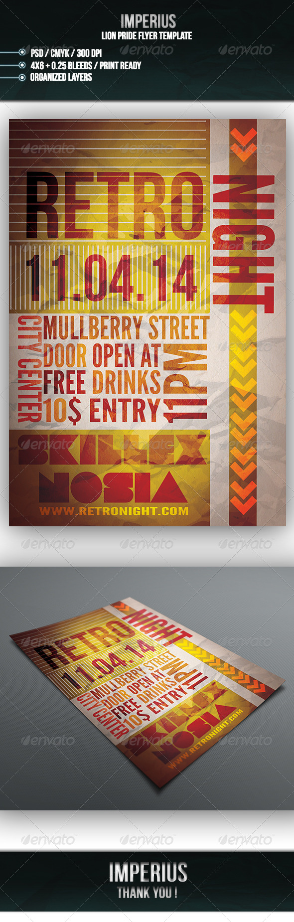 Retro Night V3 - Events Flyers