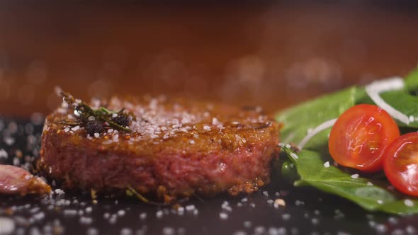 Plant Based Vegan Burger Meat Fake Vegeterian Beef Meat Close Up Fresh Impossible Veggie Food Beyond alt