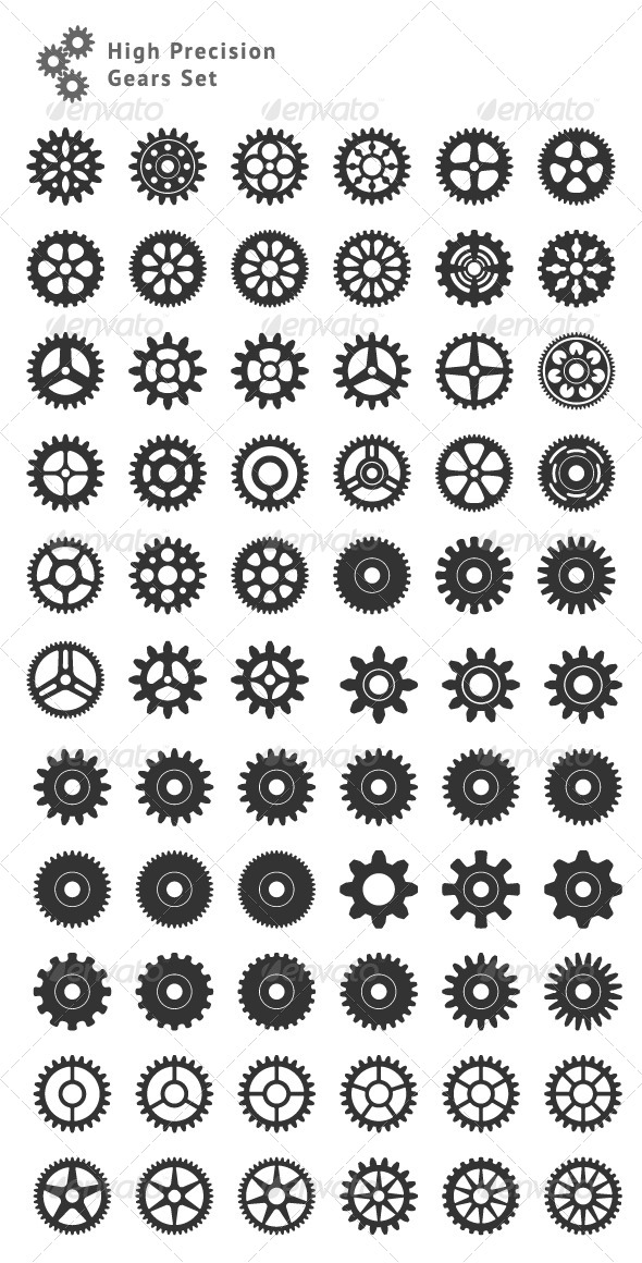 Set of 66 High Precision Gears - Industries Business