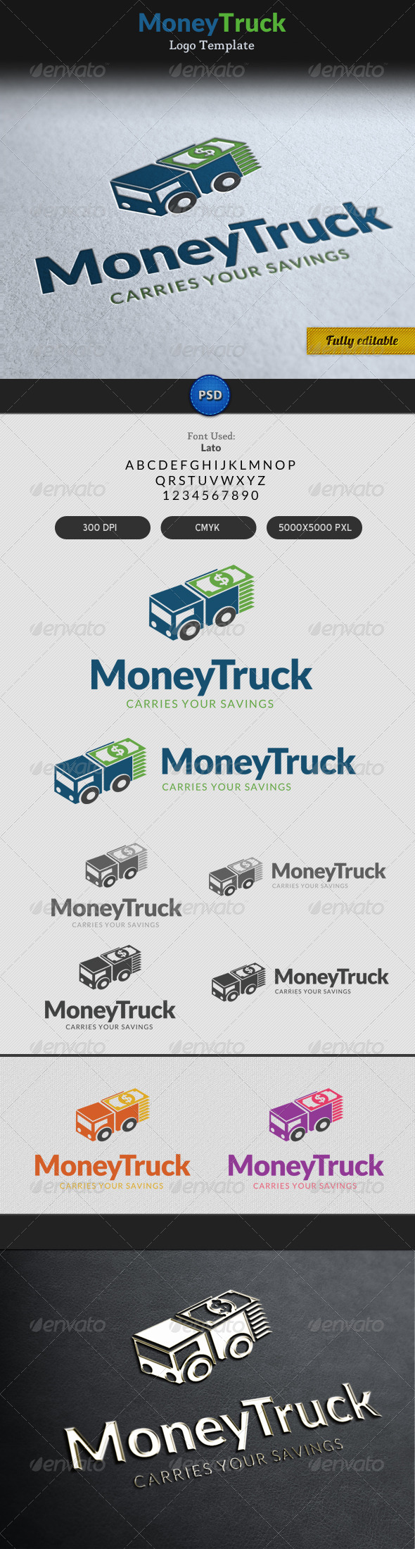 Money Truck Transportation Currency Logo - Objects Logo Templates