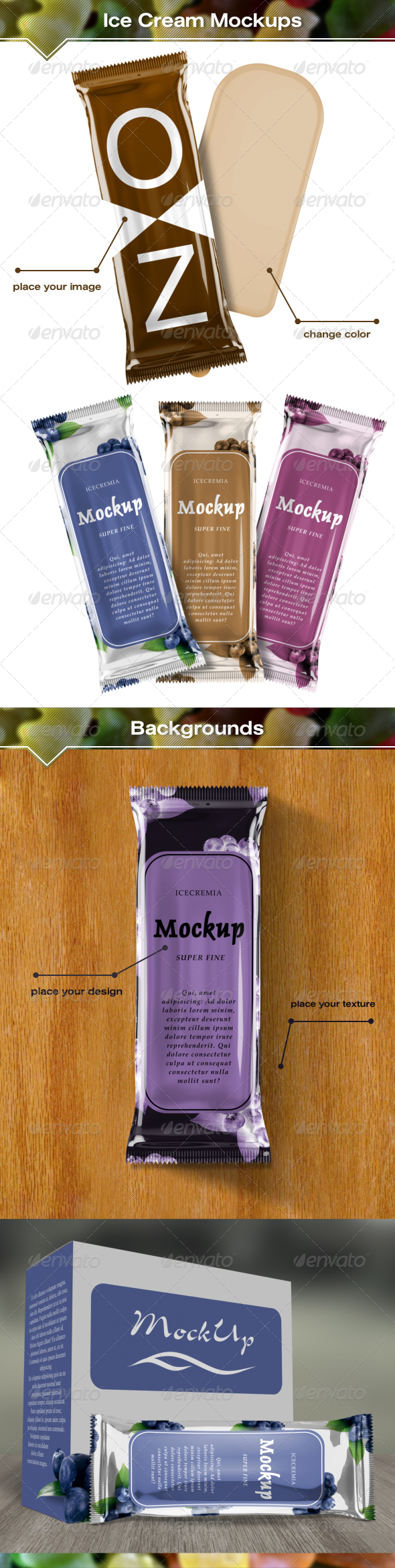 Ice Cream Package Mockups - Food and Drink Packaging