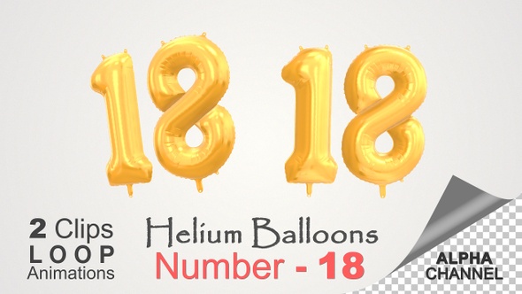 Celebration Helium Balloons With Number – 18