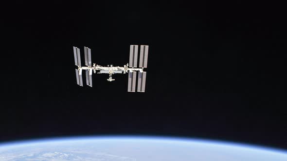 International Space Station orbiting above Earth