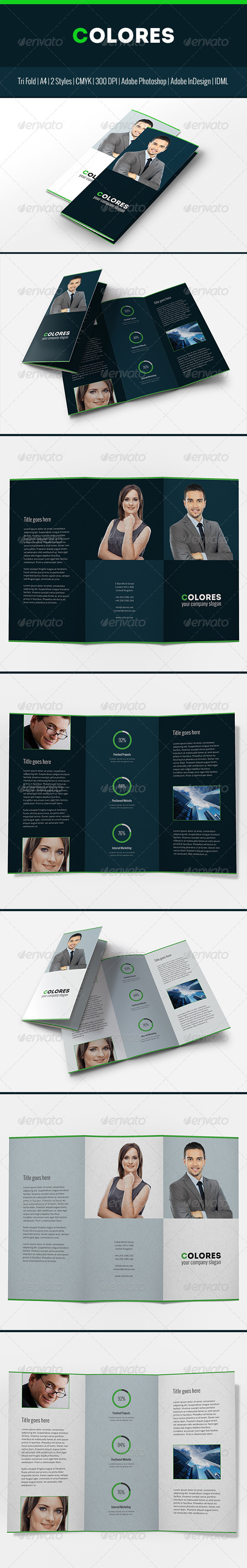 Colores Brochure Corporate Tri Fold - Corporate Brochures