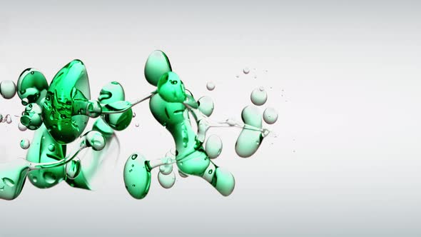  Vertical Video Slow Motion Macroscopic Green lubricant Oil on Isolated Background