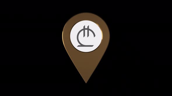 Georgian Lari Currency Symbol In Pin Point  With Alpha Channel 4K alt