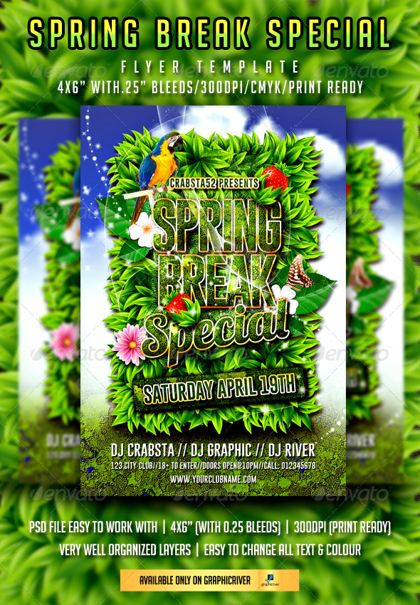 Spring Break Special Flyer Template - Flyers Print Templates