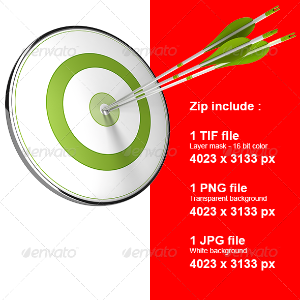 Target and Arrow - Bullseye - Isolated Objects