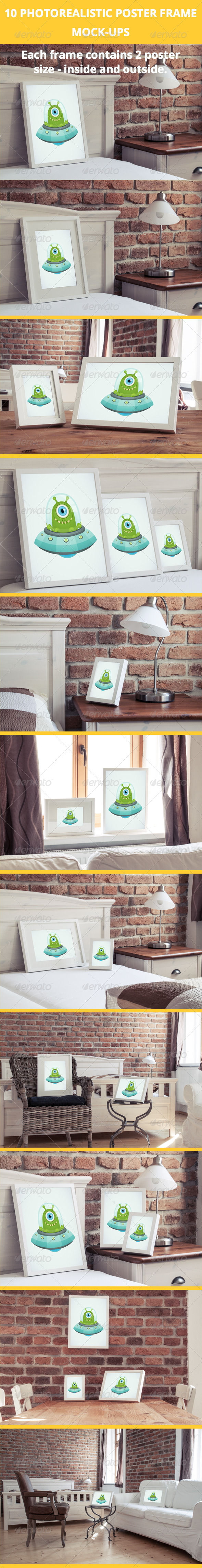 Download 10 Poster Frame Mock-Ups in luxury interior by maroskadlec | GraphicRiver