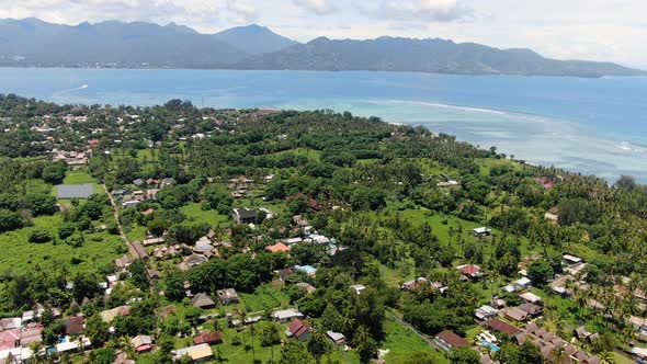 Birds eye view of a wonderful island with its coastline alt