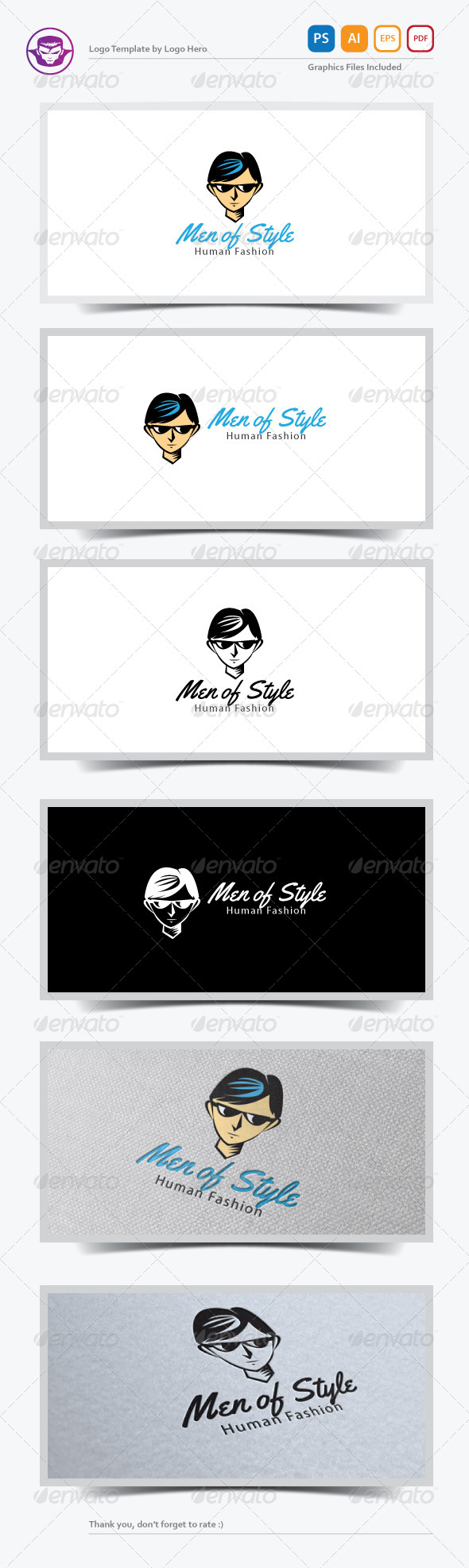 Men of Style Logo Template - Humans Logo Templates
