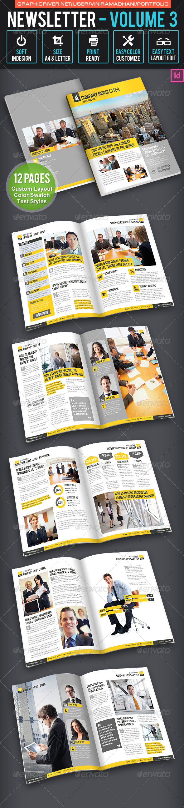 Business Newsletter Volume 3 - Newsletters Print Templates