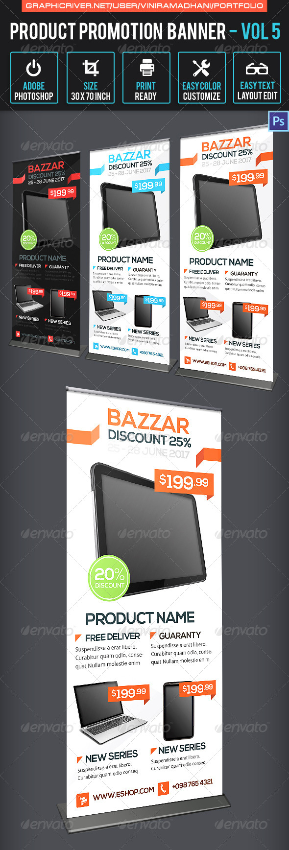 Product Promotion Banner Volume 5 - Signage Print Templates
