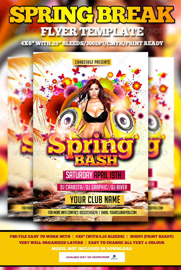 Spring Bash Flyer Template - Flyers Print Templates