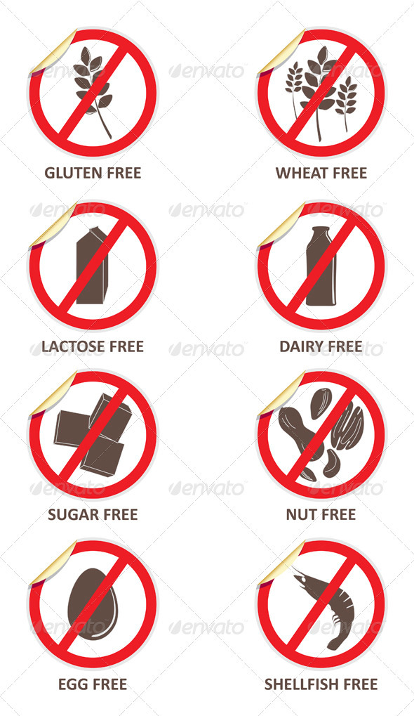 Allergy Free Curled Stickers - Health/Medicine Conceptual