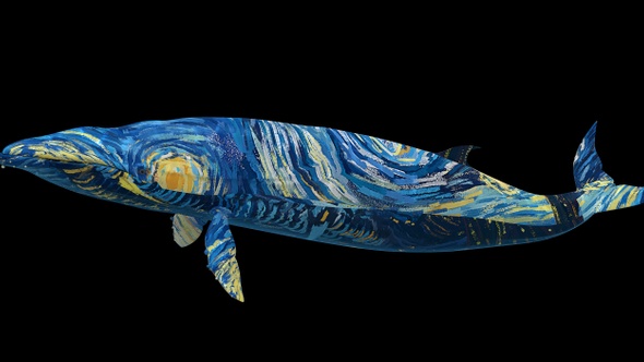 Van Gogh The Starry Night whale