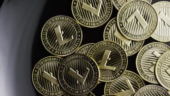 Rotating shot of Bitcoins alt