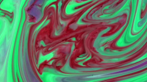 Colorful Chaos Ink Spread In Liquid Paint Turbulence Movement 33
