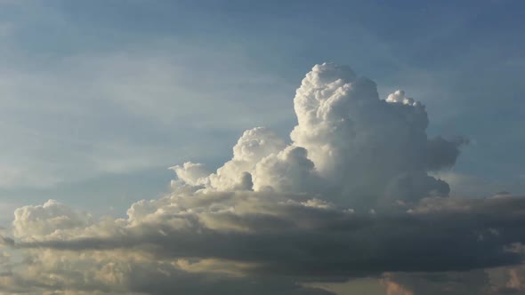 Time lapse shot of cumulonimbus clouds forming in sky
