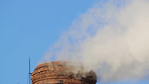 Industrial Chimney From Which Smoke Comes