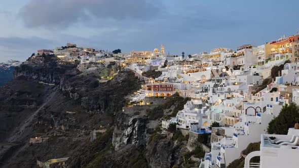 Sunset Timelapse of Fira Town, Santorini alt