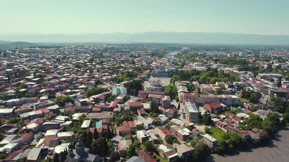 Famous Ancient Georgian City Kutaisi From Drone alt