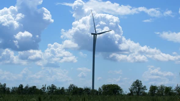 Wind turbines for generating electricity.The wind power plant for the production of energy from wind alt