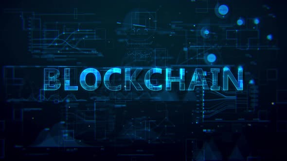 Blockchain Digital Data Text 4k