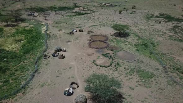 Pokot Tribe Homestead - Aerial