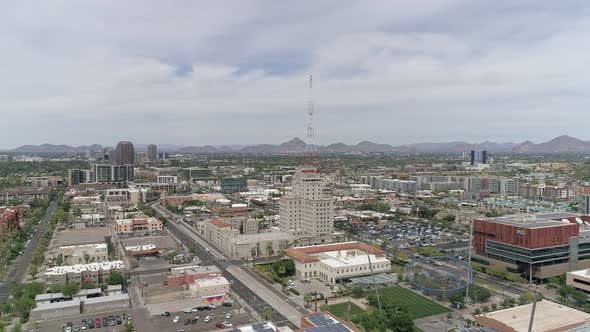 Aerial view of Westward Ho and other buildings alt