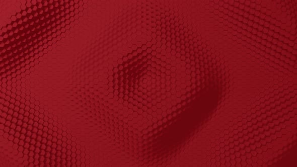 Abstract red  hexagon with offset effect