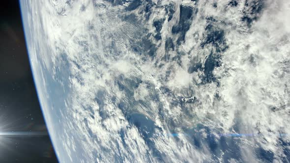 Spaceship Leaving Earth's Atmosphere and Heading Out Into Space 1 alt