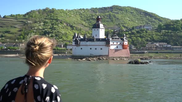 Young Woman on River Cruise in Europe