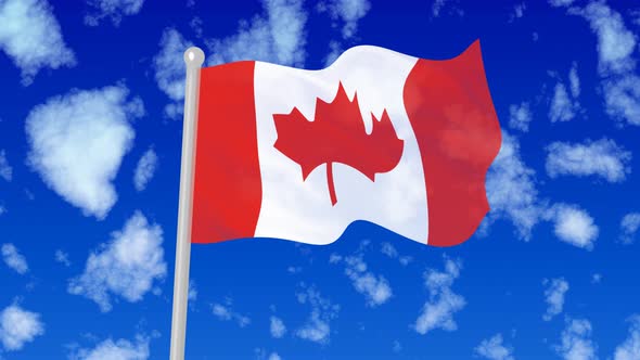 Canada Flying National Flag In The Sky, Motion Graphics | VideoHive