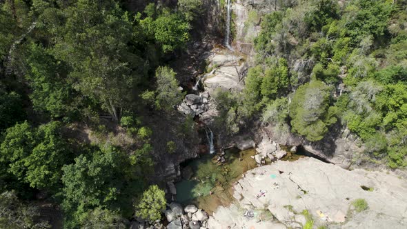 Cascatas de Fecha de Barjas or Tahiti waterfalls in Peneda-Geres National park, Portugal.