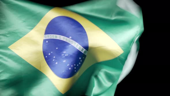 National Brazilian Flag. Black background., Stock Footage | VideoHive